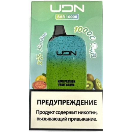 Электронная сигарета UDN BAR 10000 Kiwi Passion Fruit Guava (УДН Бар Киви Маракуйя Гуава)
